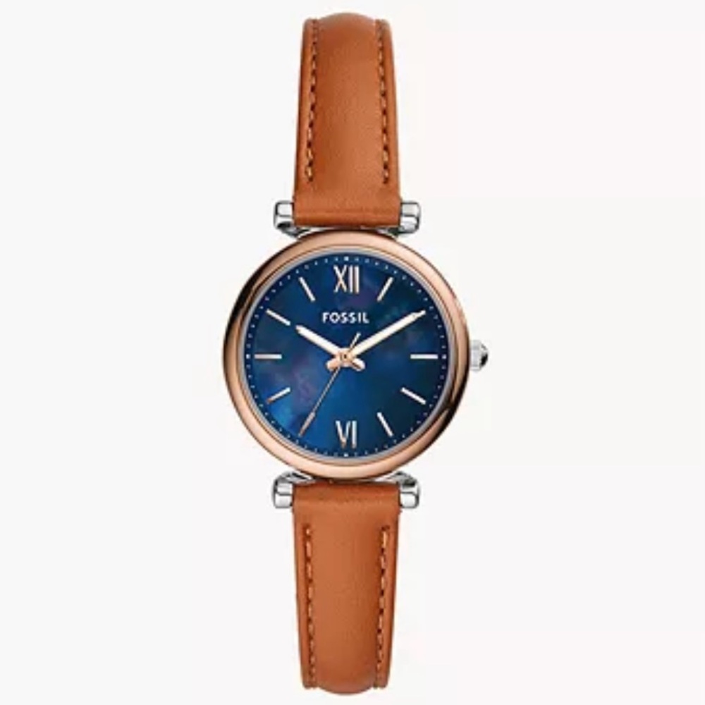 Fossil Women's Carlie Quartz Stainless Steel Three-Hand Watch NWT